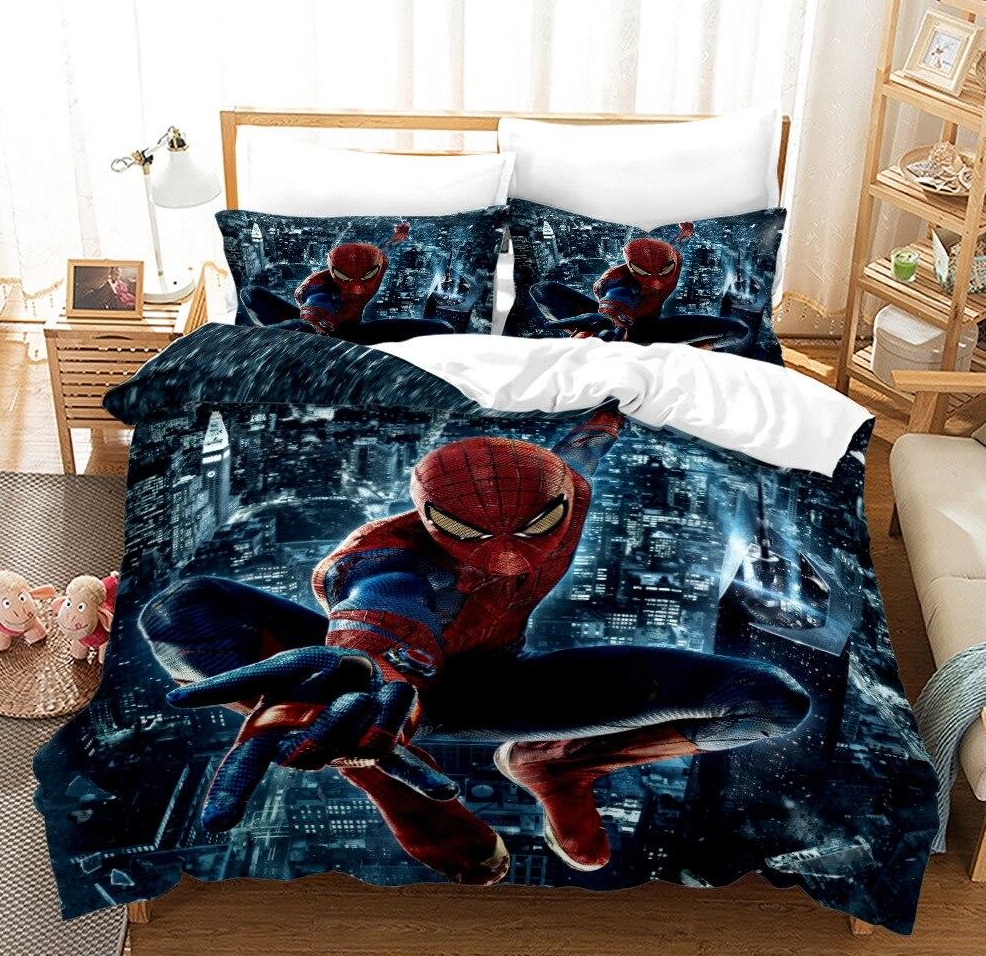Housse De Couette Marvel Spider Man Vole Avec Ses Toiles