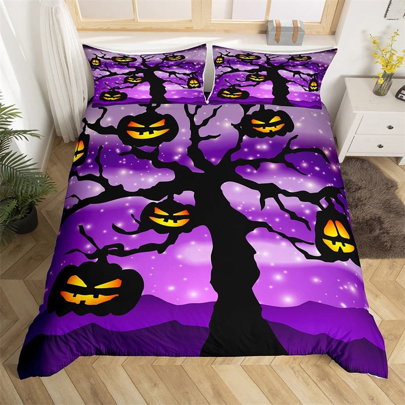 Housse De Couette Violette Halloween – MaHousseEtMoi