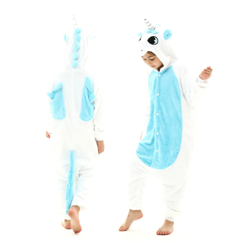 Combinaison Pyjama Blanche et Bleue