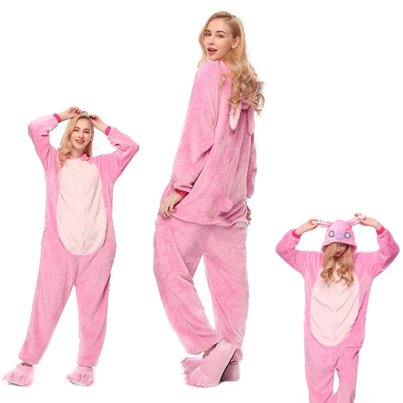 Combinaison Pyjama Rose pour Femme dans tous les sens