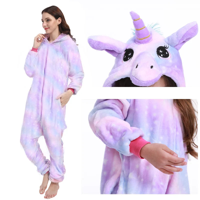 Combinaison Pyjama Violette Licorne pour Enfant