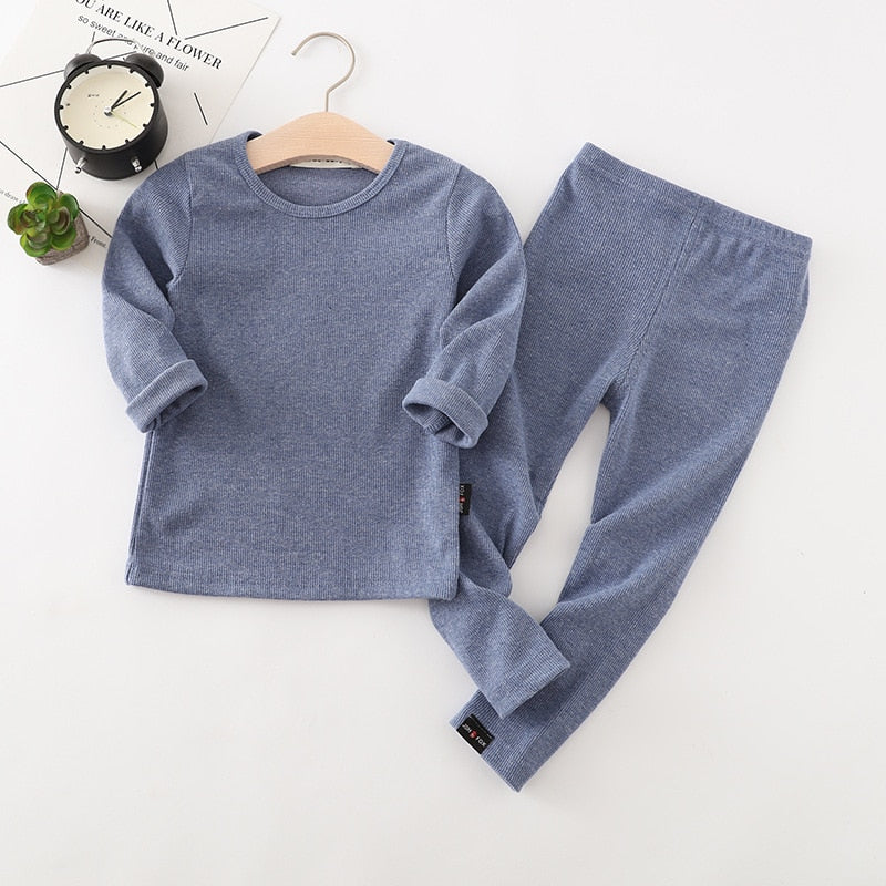 Pyjama Enfant Gris Foncé 100% Coton