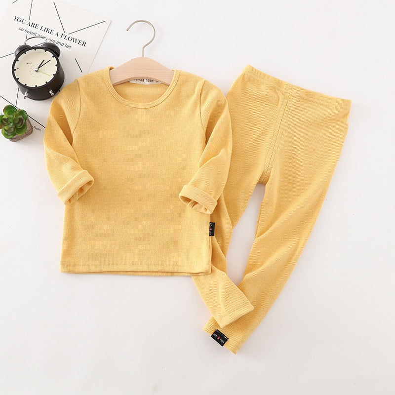 Pyjama Enfant Jaune 100% Coton