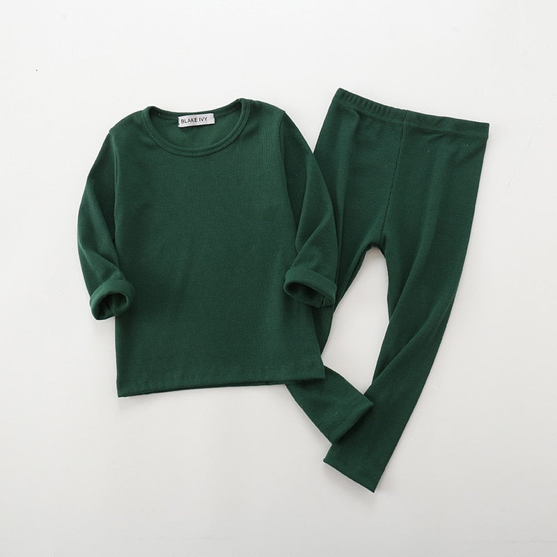 Pyjama Enfant Vert Kaki 100% Coton