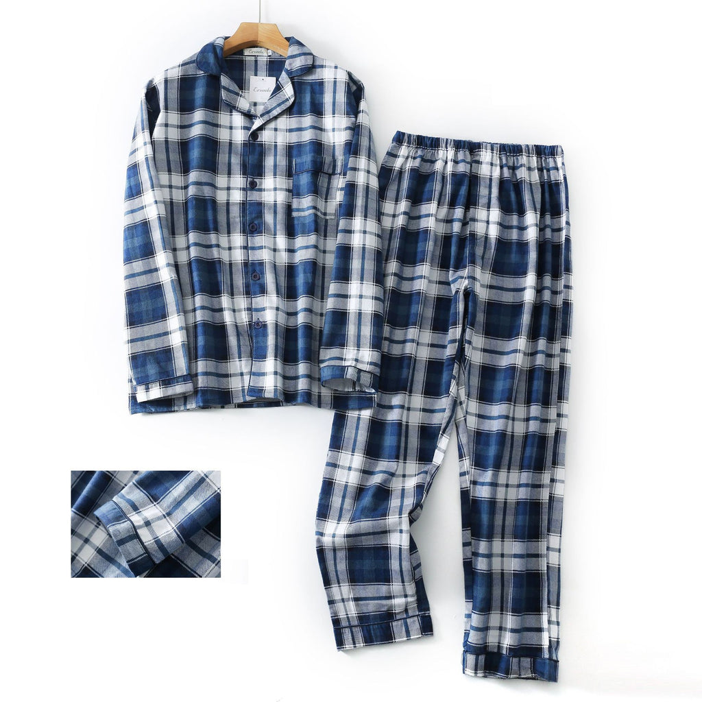 Pyjama Homme à Carreaux Différents Bleus