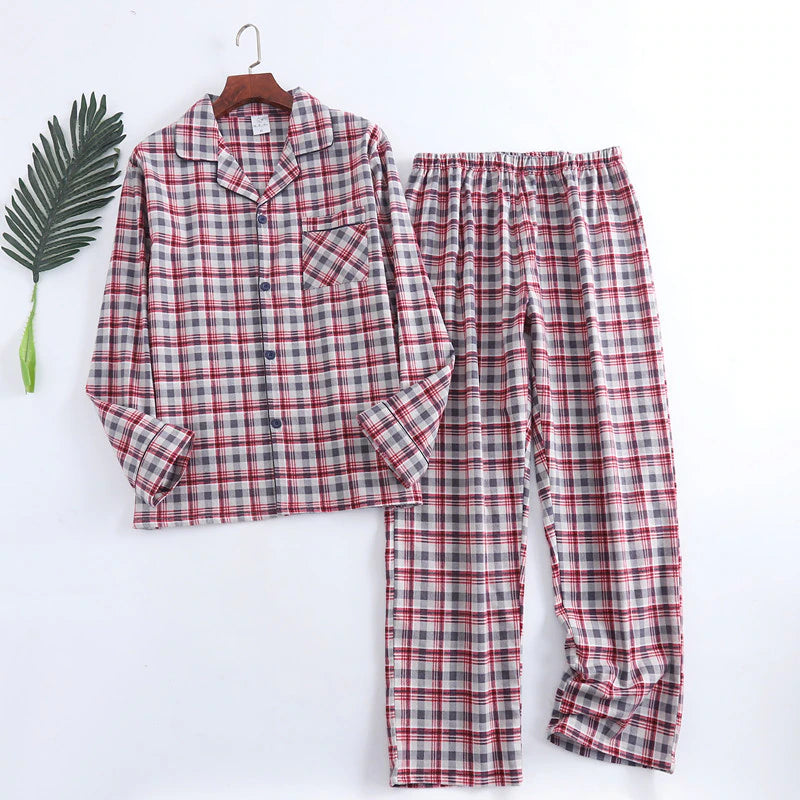 Pyjama Homme à Petits Carreaux pour l'Hiver