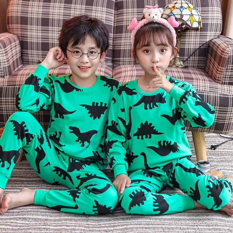 Pyjama Vert Dinosaure pour Enfant 100% Coton