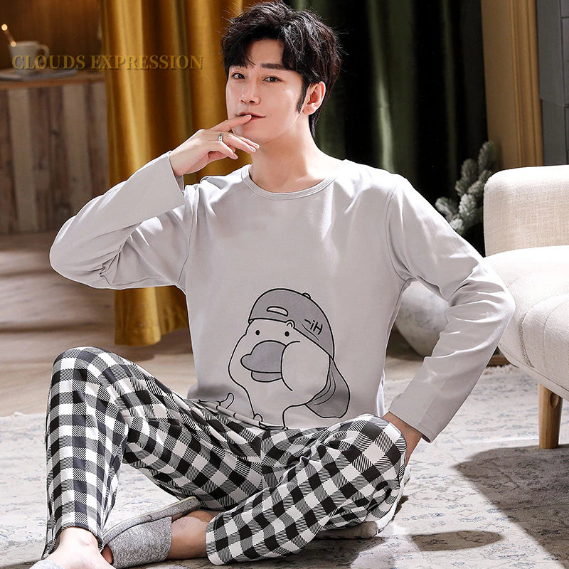 Pyjama pour Homme Gris Canard Mignon