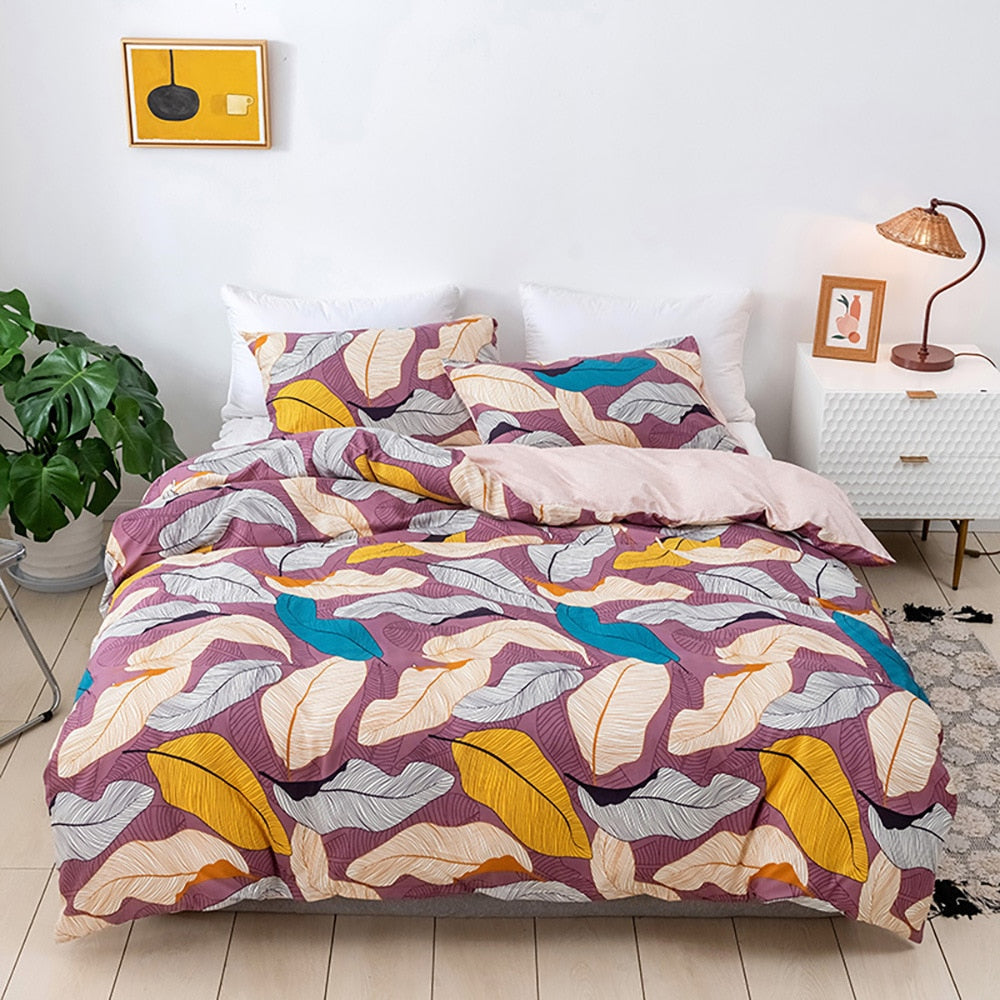 Housse De Couette Scandinave Motif Feuilles