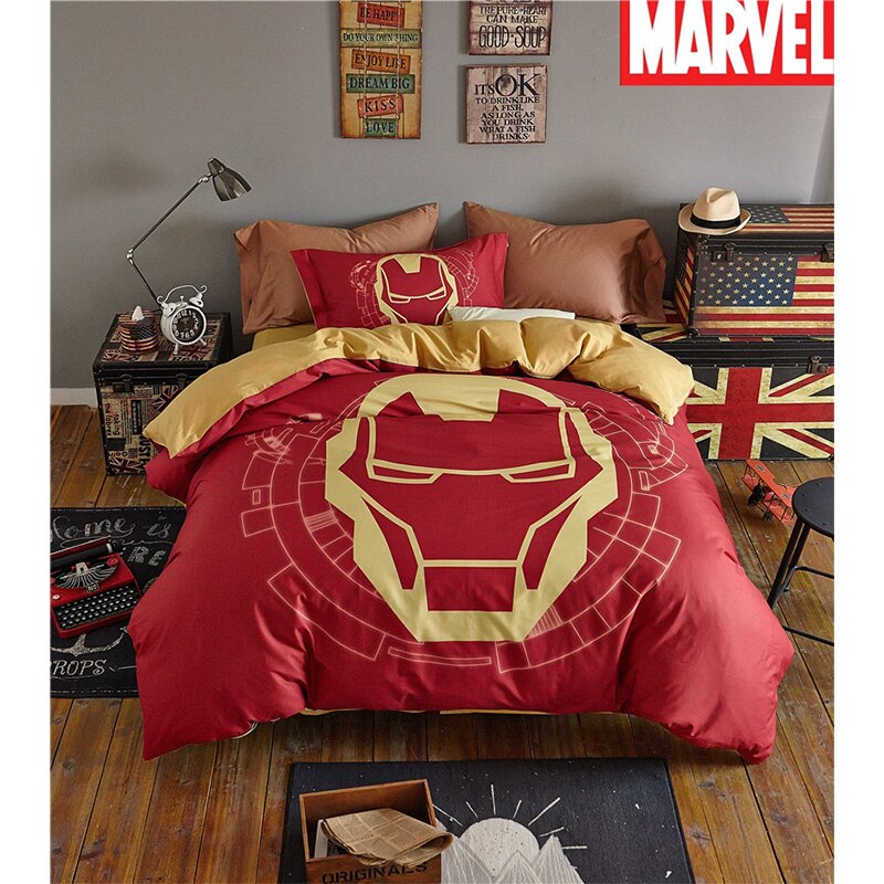 Housse de Couette Marvel Casque D’Iron Man 100% Coton