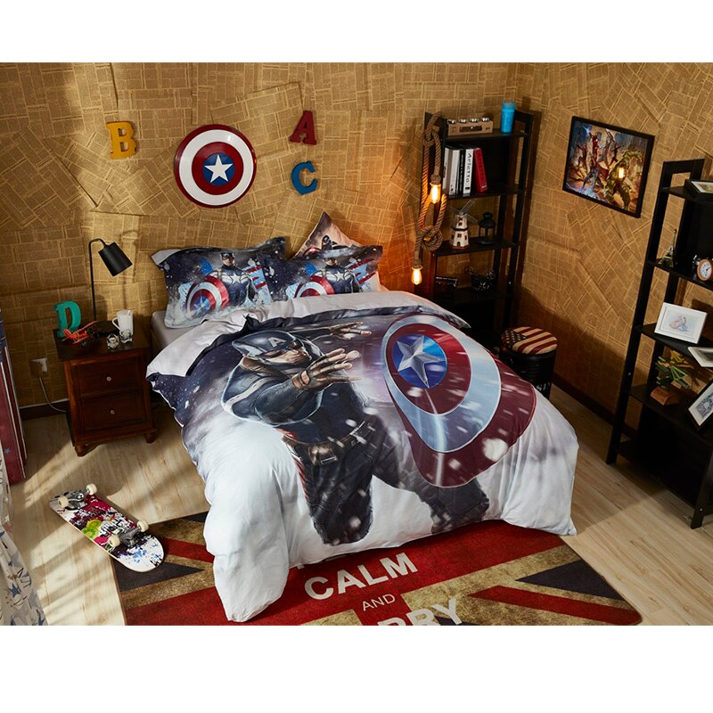 Housse de Couette Marvel Captain America Attaque 100% Coton
