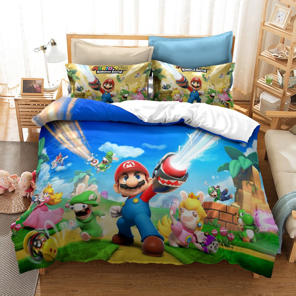 Verser5 - UE unique (2PC) - Parure de lit 3D Super Mario pour enfants, Jeu de mode, Housse de Verser5 - UE unique (2PC) - Parure de lit 3D Super Mario pour enfants, Jeu de mode, Housse de