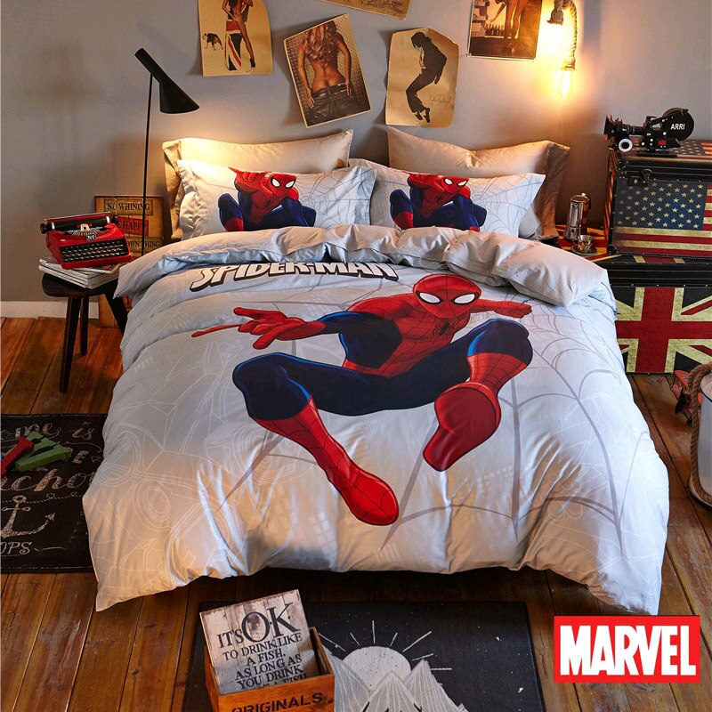 Housse de Couette Blanche Marvel Spider Man 100% Coton