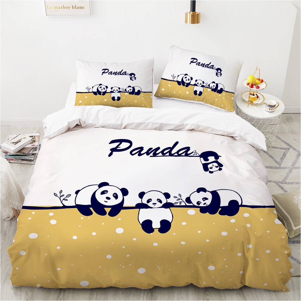 Housse De Couette Famille De Pandas Mignons