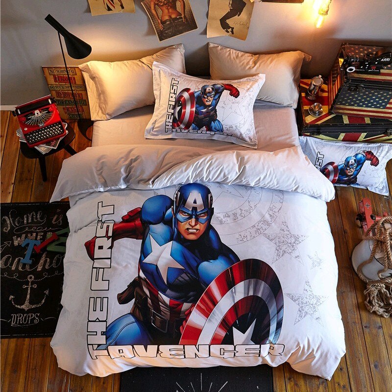 Housse de Couette Blanche Marvel Captain America Housse de Couette Blanche Marvel Captain America