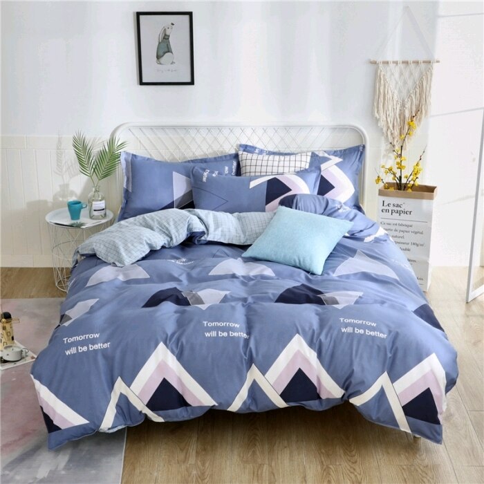 Housse De Couette Triangles Bleus