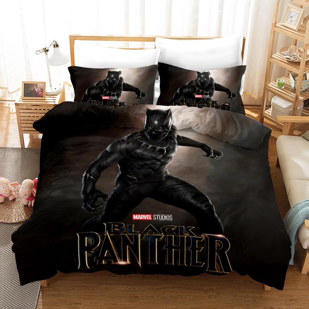 Housse De Couette Disney Marvel Black Panther Noire