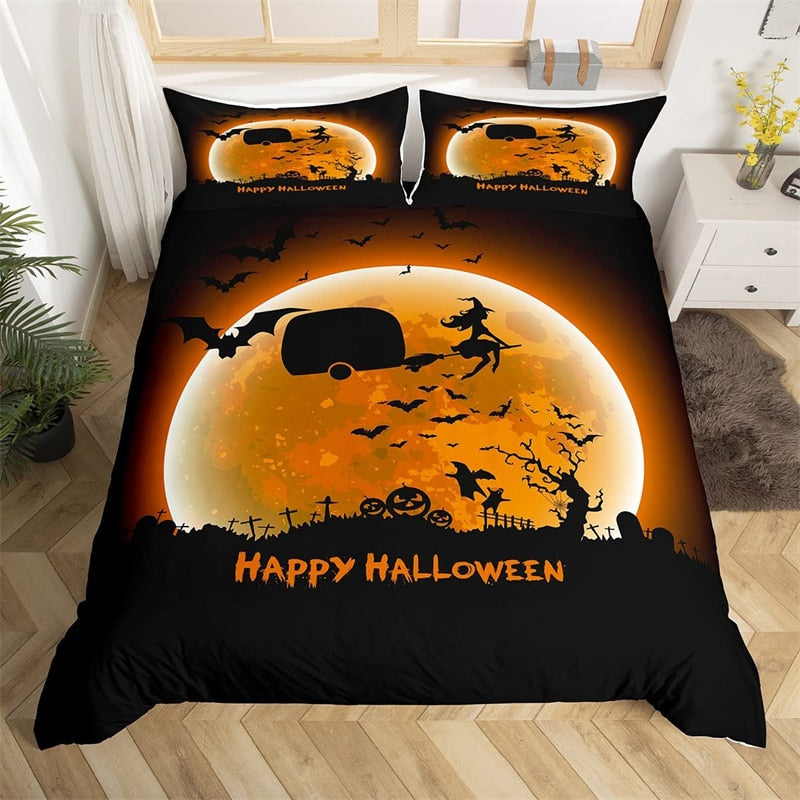Housse de couette - Halloween - Tête de mort - 140x200cm - Multicolore Housse de couette - Halloween - Tête de mort - 140x200cm - Multicolore